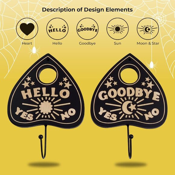 Wall Mounted Coffin-Shaped Key Holder - Gothic Home Decor Wall Hanger with Hook - Picture 5 of 7